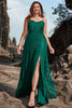 Load image into Gallery viewer, Dark Green Lace Spaghetti Straps Corset Prom Dress