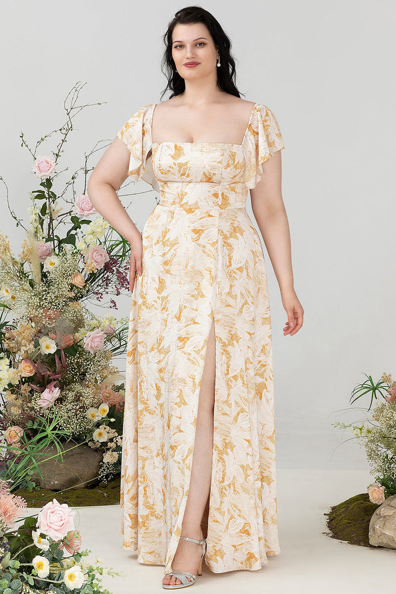 Load image into Gallery viewer, Off the Shoulder Plus size Bridesmaid Dress with Slit