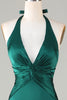 Load image into Gallery viewer, Mermaid Halter Dark Green Bridesmaid Dress