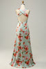 Load image into Gallery viewer, Green Halter Sleeveless A Line Bridesmaid Dress