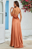 Copper Mermaid Long Wedding Guest Dress