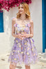 Load image into Gallery viewer, Purple Cute Corset Graduation Dress with 3D Flowers