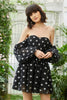 Load image into Gallery viewer, Black Off the Shoulder Stars Graduation Dress
