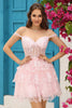 Load image into Gallery viewer, Princess A Line White Corset Tiered Short Graduation Dress with Lace