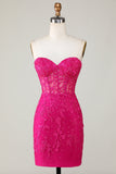 Hot Selling Bodycon Sweetheart Purple Corset Homecoming Dress with Appliques