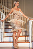 Load image into Gallery viewer, Spaghetti Straps Champagne Fringed Roaring 20s Great Gatsby Dress