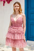 Load image into Gallery viewer, Blush A Line Spaghetti Straps Graduation Dress with Ruffles
