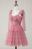Load image into Gallery viewer, Blush Printed A-Line Short Tulle Graduation Dress