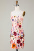 Load image into Gallery viewer, Sheath Spaghetti Straps Blush Graduation Dress with 3D Flowers