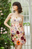 Black Spaghetti Straps Sheath Graduation Dress with 3D Flowers