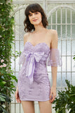 Sweetheart Purple Short Graduation Dress with Appliques