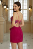 Load image into Gallery viewer, Spaghetti Straps Sparkly Tight Homecoming Dress with Beaded
