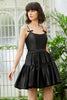 Load image into Gallery viewer, A-Line Spaghetti Straps Black Short Graduation Dress