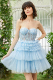 Trendy A-Line Sweetheart Pink Short Graduation Dress with Ruffles