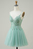 Load image into Gallery viewer, Green A Line Cute Homecoming Dress with Beaded