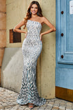 Stylish Mermaid One Shoulder Dark Green Sequins Long Prom Dress