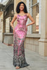 Load image into Gallery viewer, Stunning Mermaid Spaghetti Straps Fuchsia Sequins Long Prom Dress with Backless