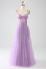 Load image into Gallery viewer, A-Line Lilac Spaghetti Straps Long Corset Prom Dress