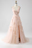 Load image into Gallery viewer, Blush A-Line Spaghetti Straps Long Prom Dress with Appliques