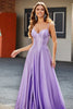 Load image into Gallery viewer, Sparkly Lilac A-Line Corset Prom Dresses with Rhinestones