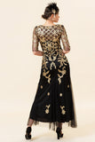 Golden Sequins Glitter Flapper Dress with 1920s Accessories Set