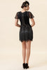 Load image into Gallery viewer, Black Beading Fringes Flapper Dress with 1920s Accessories Set