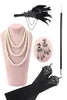 Load image into Gallery viewer, Black Beading Fringes Flapper Dress with 1920s Accessories Set