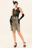 Load image into Gallery viewer, Golden Sequins Glitter Flapper Dress with 1920s Accessories Set