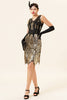 Load image into Gallery viewer, Golden Sequins Glitter Flapper Dress with 1920s Accessories Set