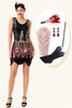 Load image into Gallery viewer, Red Sequins Fringes Flapper Dress with 20s Accessories Set
