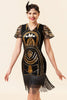 Load image into Gallery viewer, Fringed Golden Sequins Flapper Dress with 20s Accessories Set