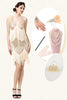 Load image into Gallery viewer, Fringed Champagne Sequins Flapper Dress with 1920s Accessories Set