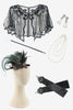 Load image into Gallery viewer, Green Plus Size 1920s Gatsby Dress with 20s Acessories Set