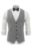 Load image into Gallery viewer, Light Grey Pinstriped Men&#39;s Vest with 5 Pieces Accessories Set
