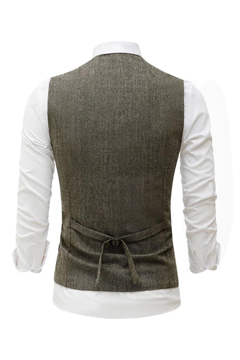 Load image into Gallery viewer, Coffee Shawl Lapel Men&#39;s Vest with 5 Pieces Accessories Set