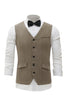 Load image into Gallery viewer, Khaki Shawl Lapel Men&#39;s Vest with 5 Piece Accessories Set