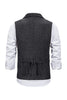 Load image into Gallery viewer, Dark Grey Notched Lapel Men&#39;s Vest with 5 Pieces Accessories Set