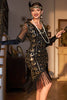 Load image into Gallery viewer, Sparkly Black Sequins 1920s Flapper Dress with 20s Accessories