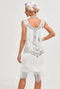 Load image into Gallery viewer, White Sequins Fringes Flapper Dress with Accessories Set