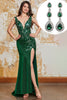 Load image into Gallery viewer, Sparkly Dark Green Mermaid Prom Dress with Accessory