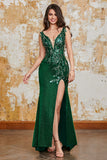 Sparkly Dark Green Mermaid Prom Dress with Accessory