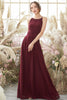 Load image into Gallery viewer, Elegant Burgundy Chiffon Bridesmaid Dress