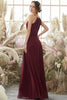 Load image into Gallery viewer, Elegant Burgundy Chiffon Bridesmaid Dress
