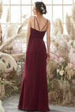 Burgundy Chiffon Bridesmaid Dress