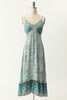 Load image into Gallery viewer, Spaghetti Straps Blue Bohemia Style Dress