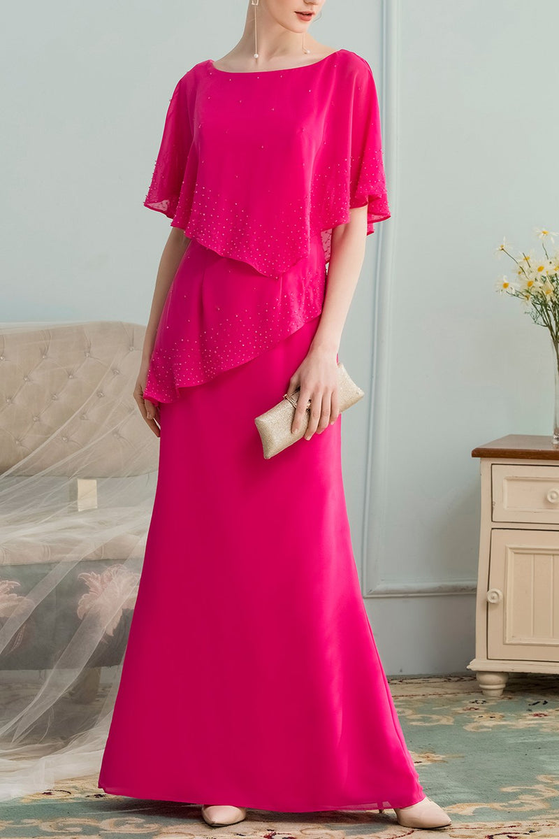 Load image into Gallery viewer, A-Line Long Chiffon Bridesmaid Dress With Beading