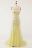 Light Purple Mermaid Long Prom Dress with Appliques