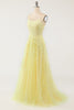 Load image into Gallery viewer, Yellow Spaghetti Straps Prom Dress
