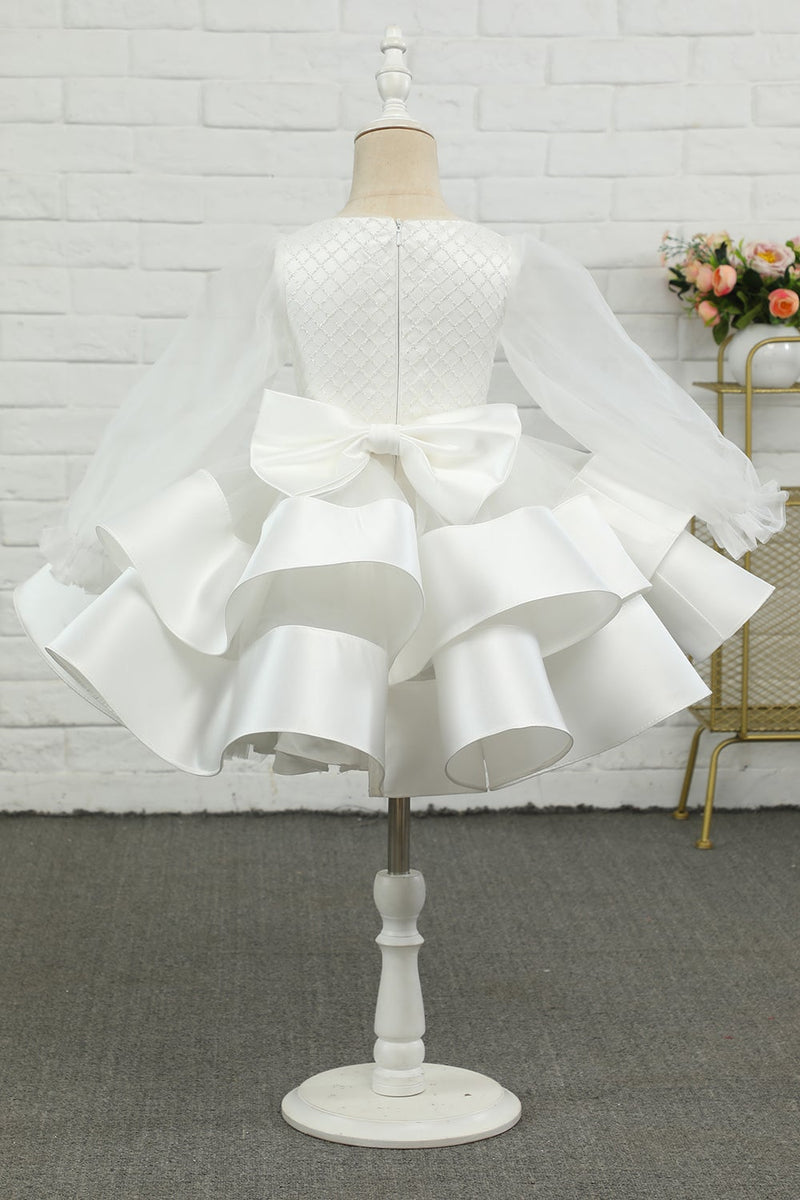 Load image into Gallery viewer, Ivory Long Sleeves Flower Girl Dress