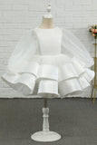 Ivory Long Sleeves Flower Girl Dress